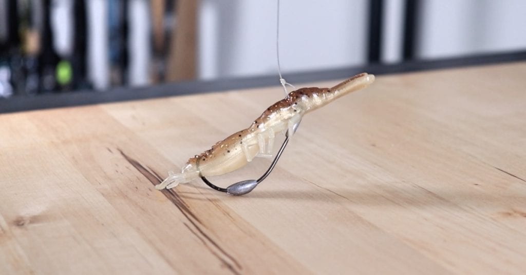 rigging artificial shrimp backward