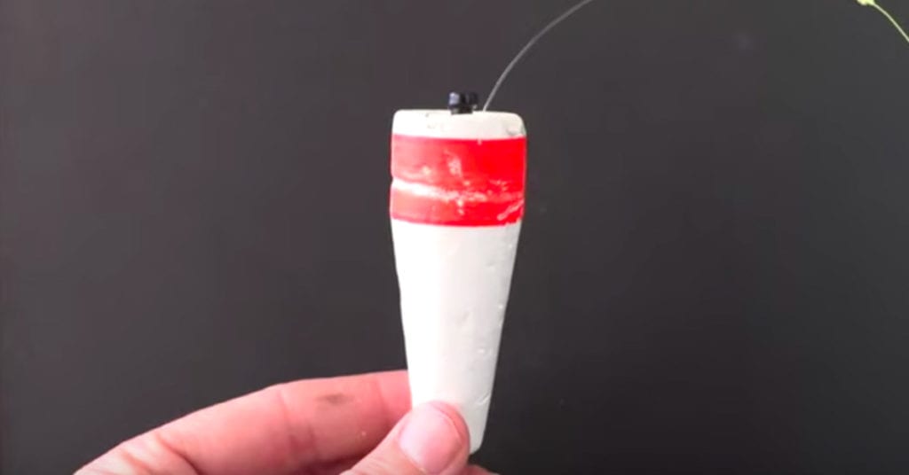 rigging a popping cork with slit