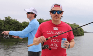 drinking while fishing