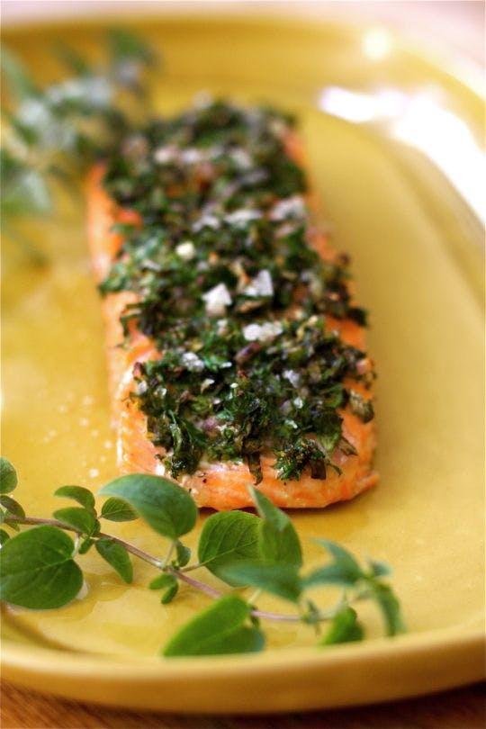 baked salmon with herbs and lemon