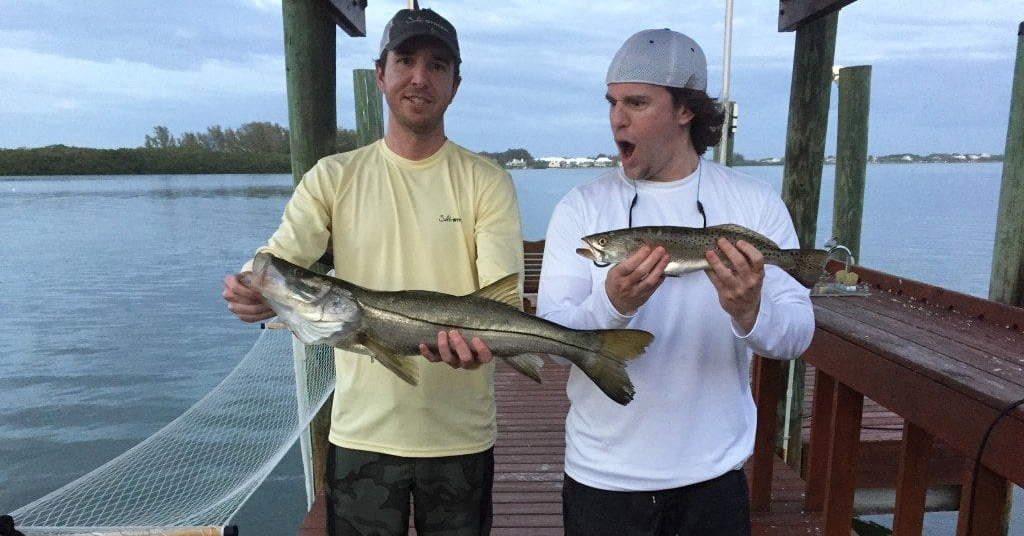 Keeper snook and trout