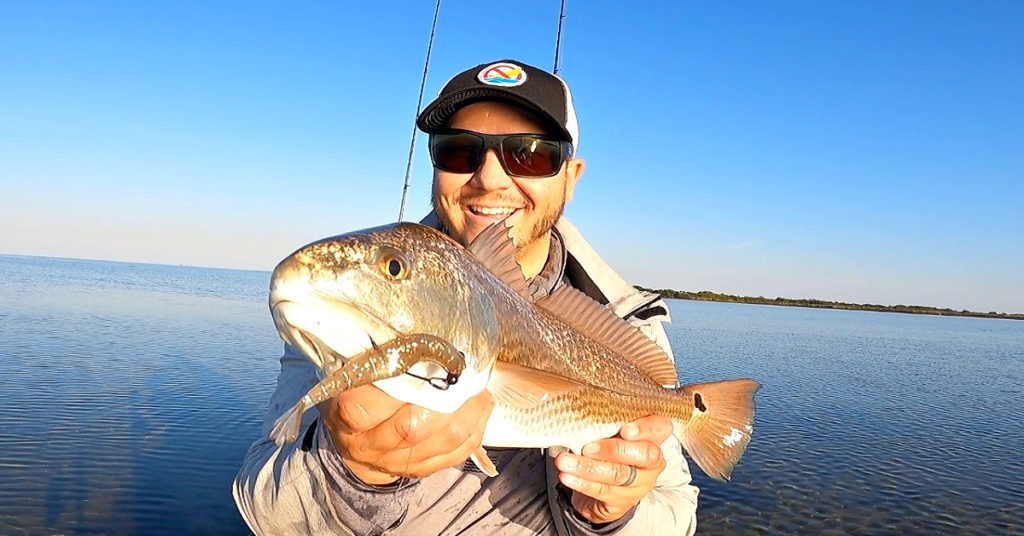 sight casting at tailing redfish with the all new power prawn usa