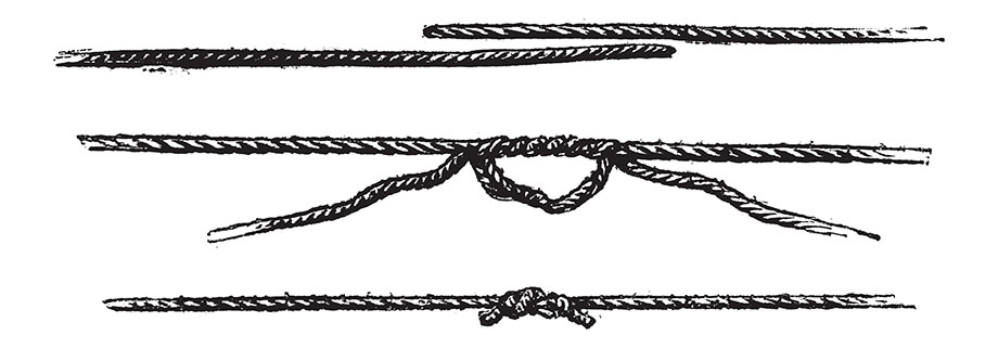 Line-to-Line Knots BLOOD KNOT braided, monofilament, core fly