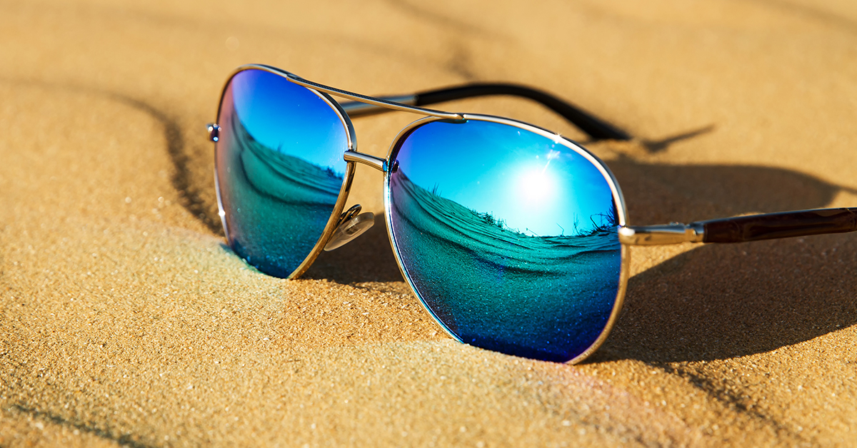 Polarized Sunglasses in the sand